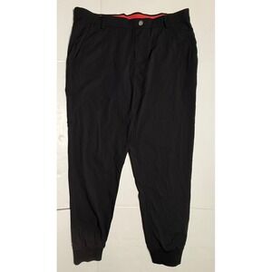Redvanly Mens Golf Jogger Pants Black XL Technical Stretch Tapered Cuffs